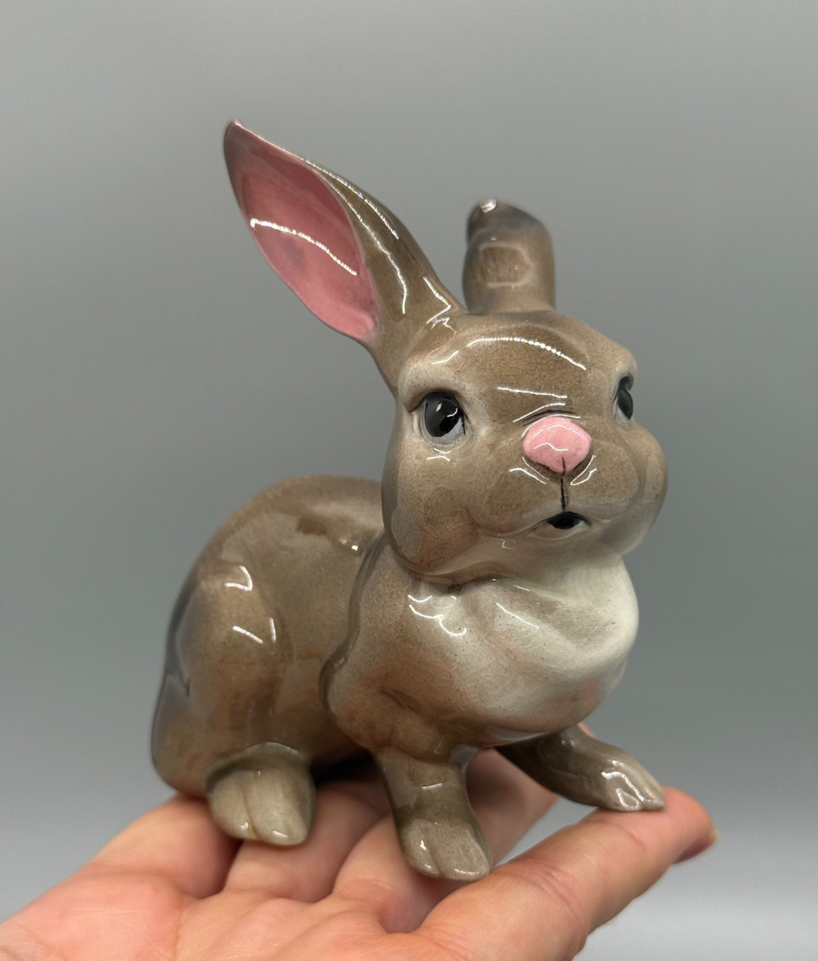 Vintage Hagen Renaker Glossy Brown Molly Rabbit