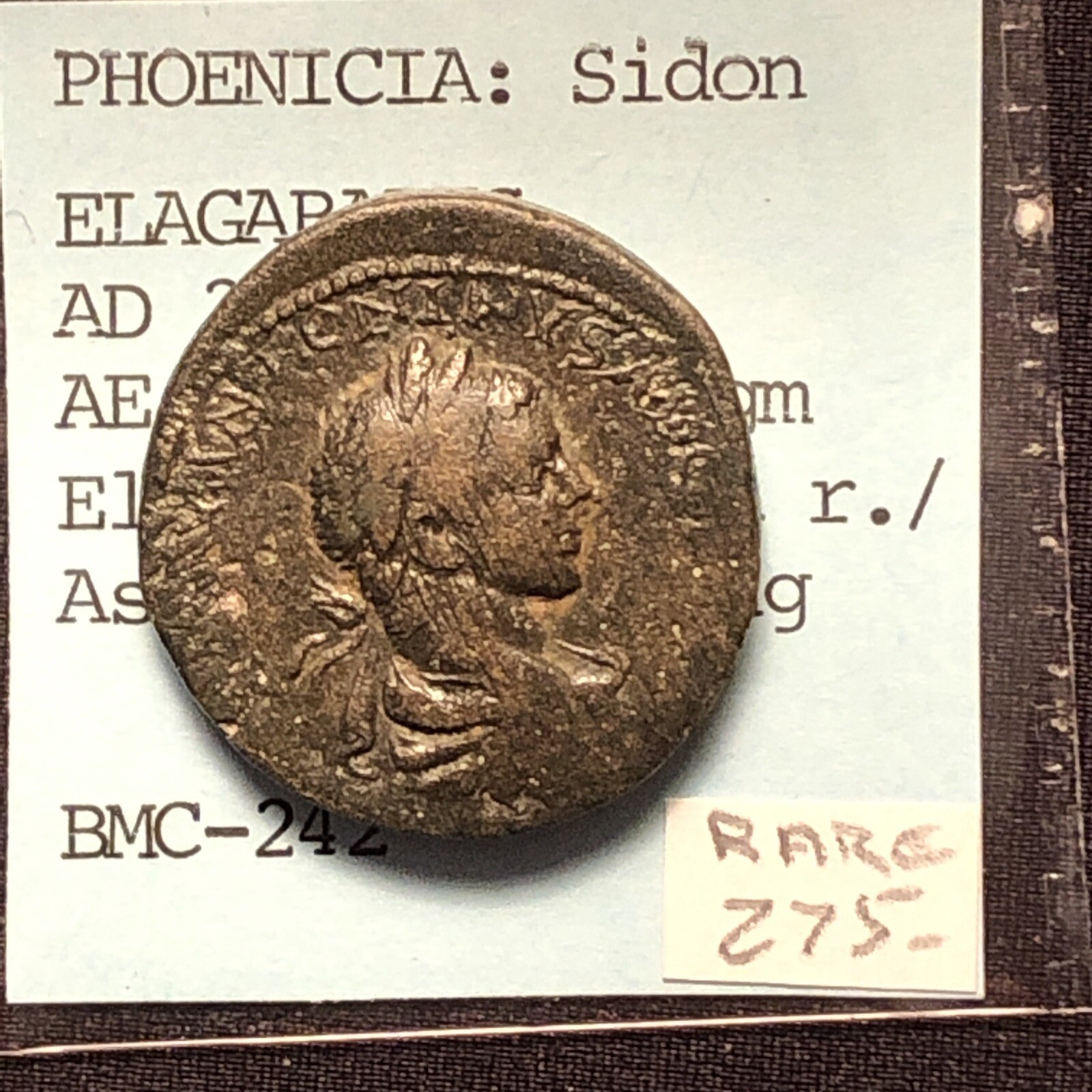 elagabalus phoenicia: sidon ad 218-222 Ae29 Rev Astarte ,Nike,Marsyas Lower Left