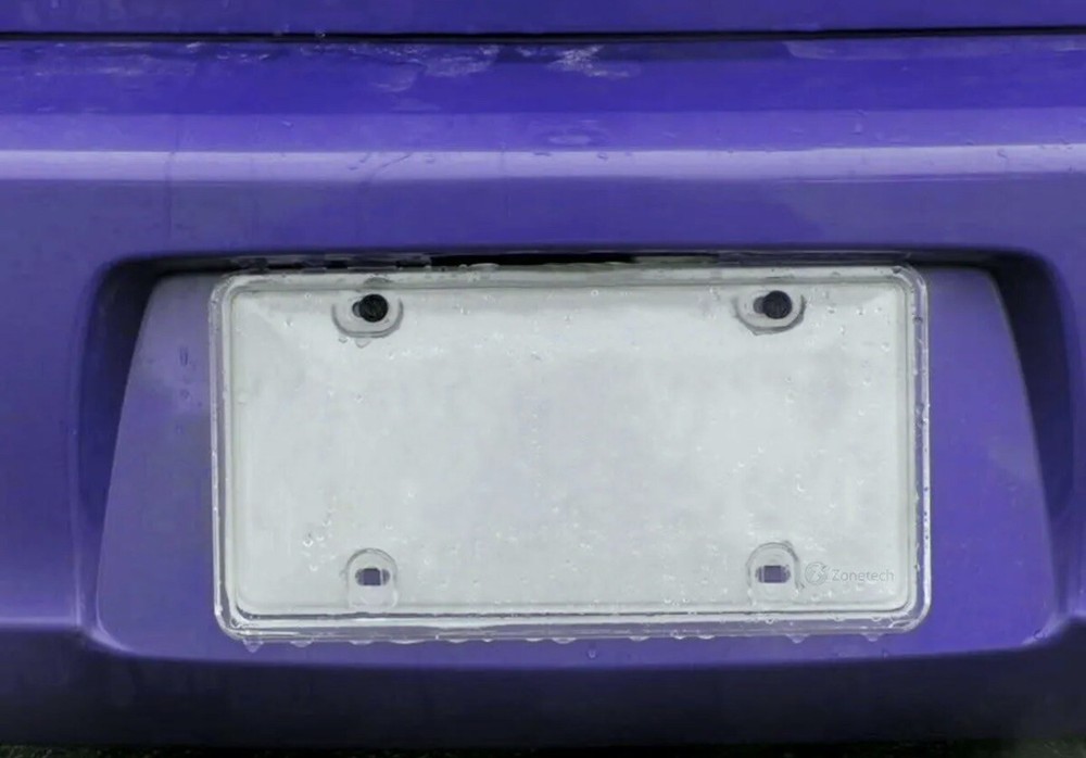 Zone Tech 2 Clear License Plate Tag Frame Covers Bubble Shields Protector Car