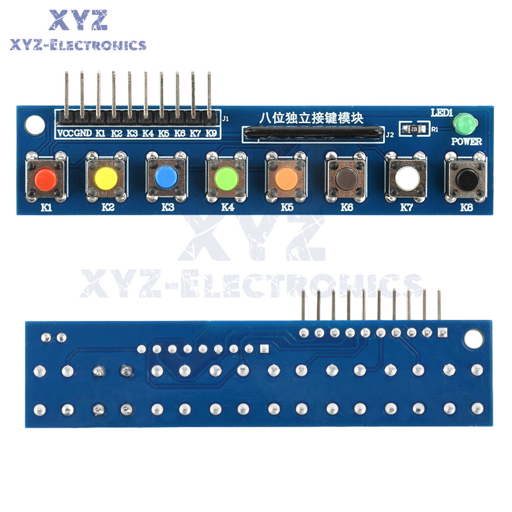 8 Independent Key Button Module With LED Indicator Keyboard Module For Arduino