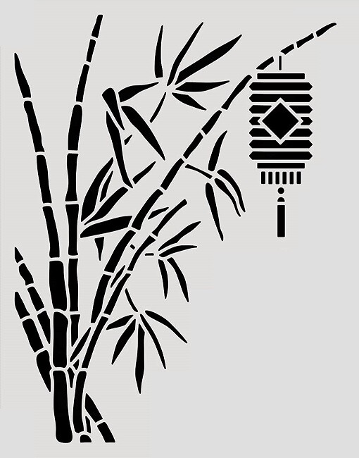 8"x10" Clear Plastic Stencil - Oriental (ME353)