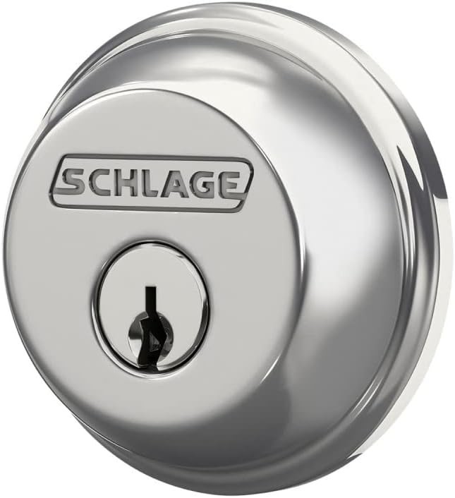 B60N625 Deadbolt, Keyed 1 Side, Bright Chrome