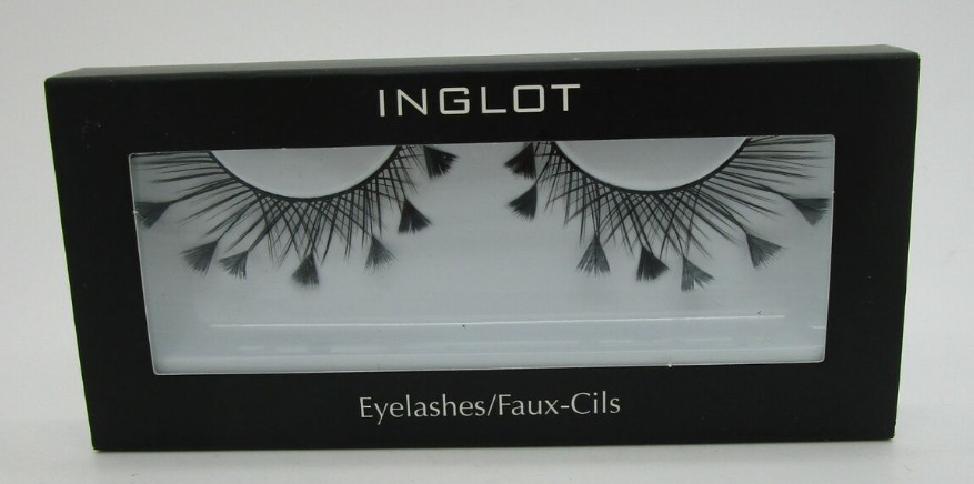 INGLOT Cosmetics Black Feather-Tip Dramatic False Eyelashes 62F Reusable NIB