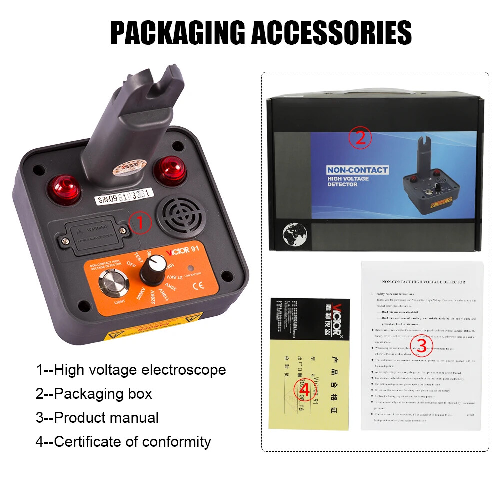 Non-contact High-voltage Electroscope Remote IP65 Rod Cable Detector Test Tool