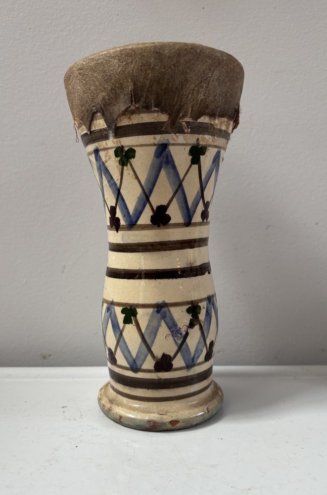 Taarija Morocco Ceramic & Hide Hand Drum