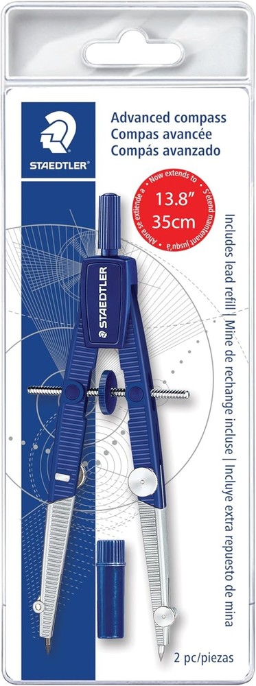 STAEDTLER Advanced Student Compass 2 Piece Set - Metal with...
