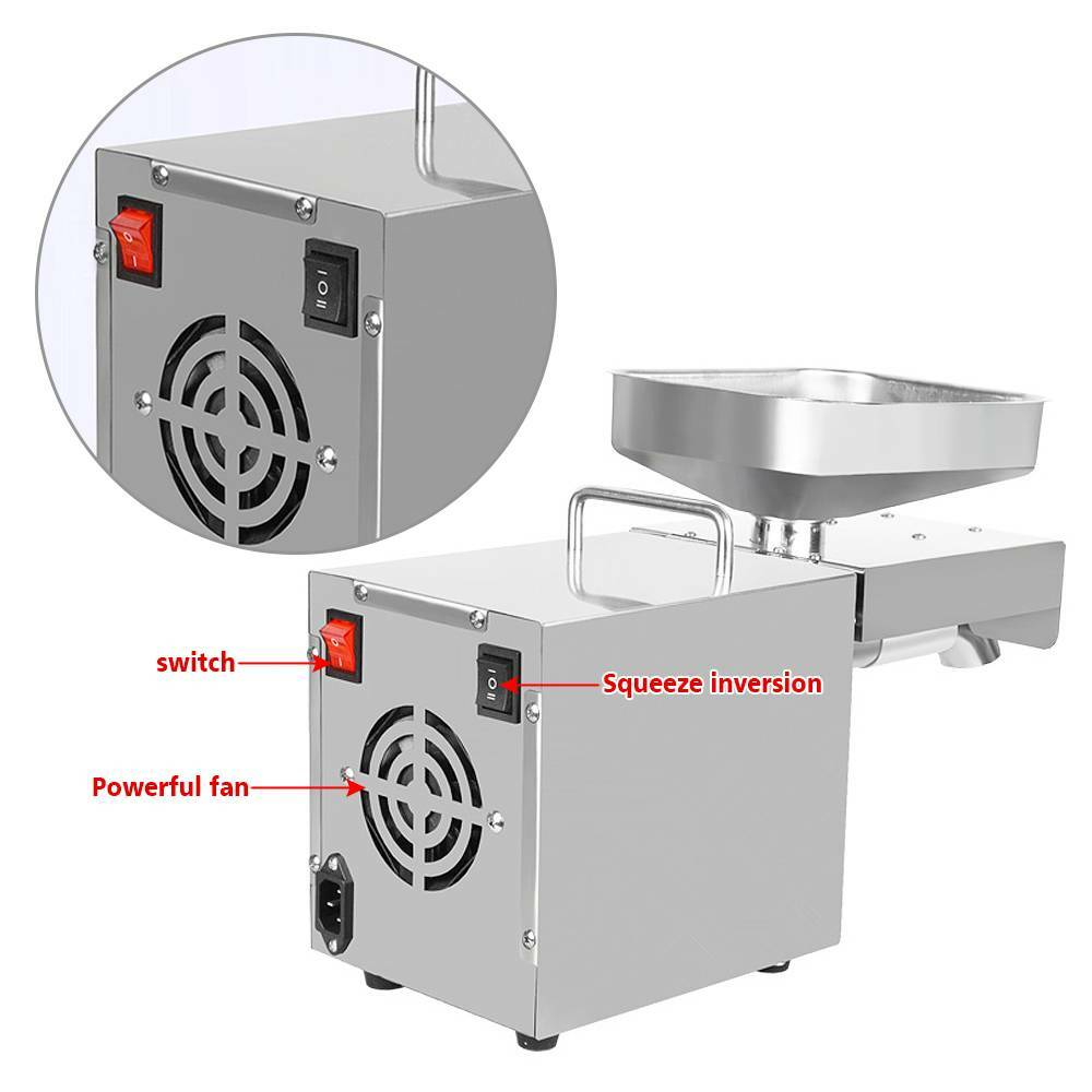 Automatic Seed Oil Press Machine Stainless Steel Cold Hot Expeller Extractor USA