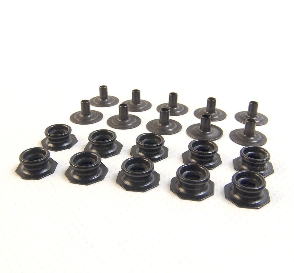 Pull The Dot Snap Fastener, Stud & Eyelet Only, Black Finish, 10 Piece