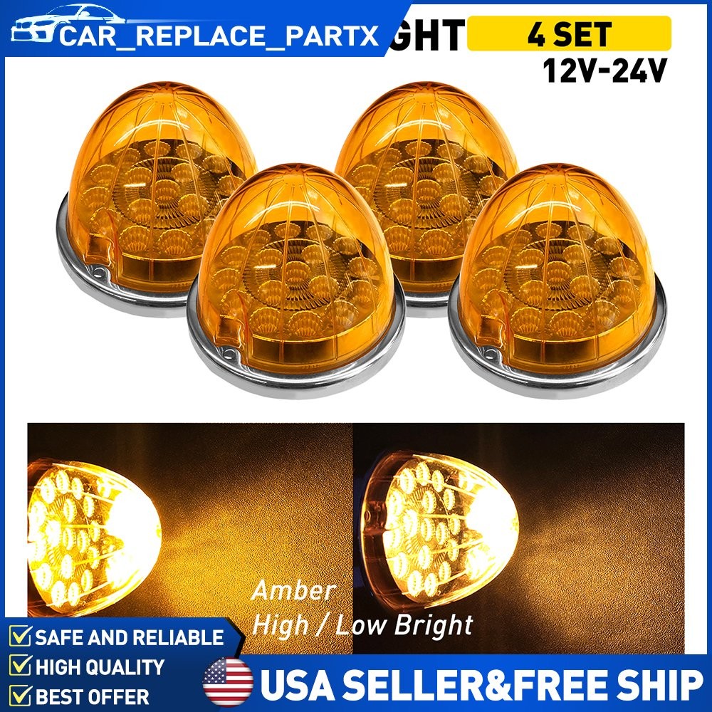 4x Watermelon amber Bunk Adapter Kit Light Conversion Kit W/ Bezel & Adapter Kit