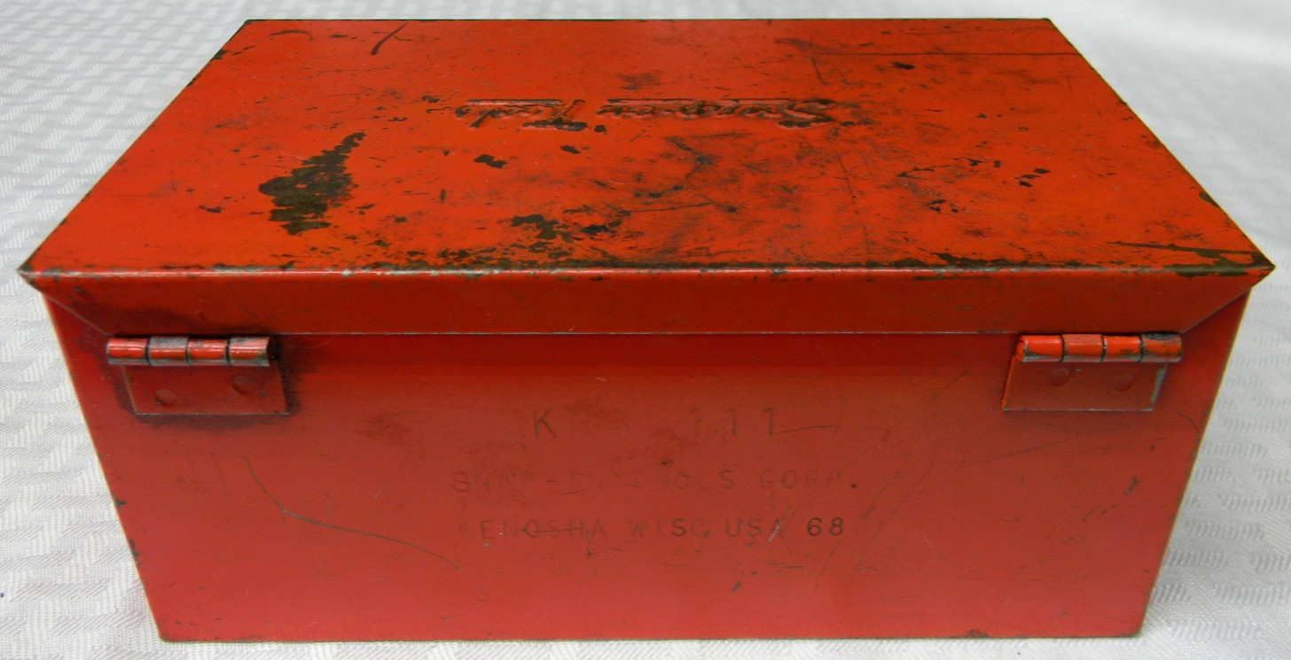 SNAP-ON SMALL RED METAL BOX WITH HINDGED LID 7-1/2"L X 4-3/4H X 3-1/4"W #KRA111