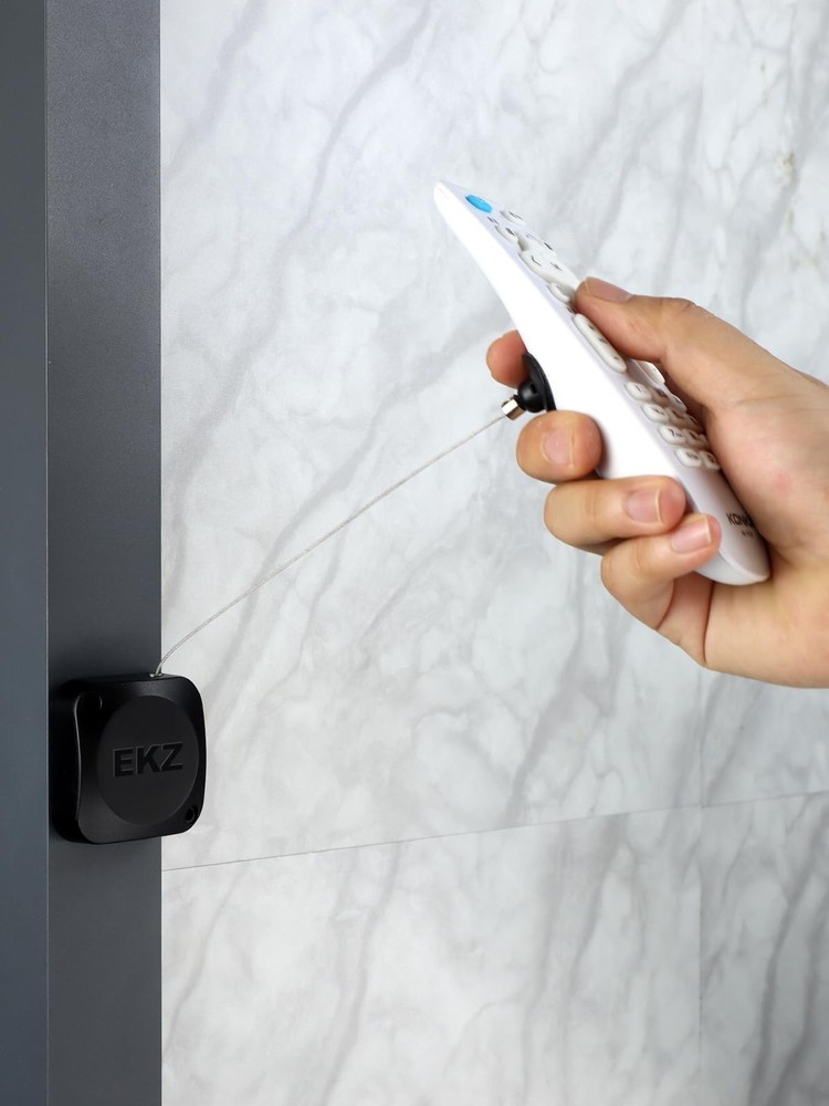 Retractable Remote Control Tether Lock: 7.5 ft Upgraded Pulling 2 Pcs, Black