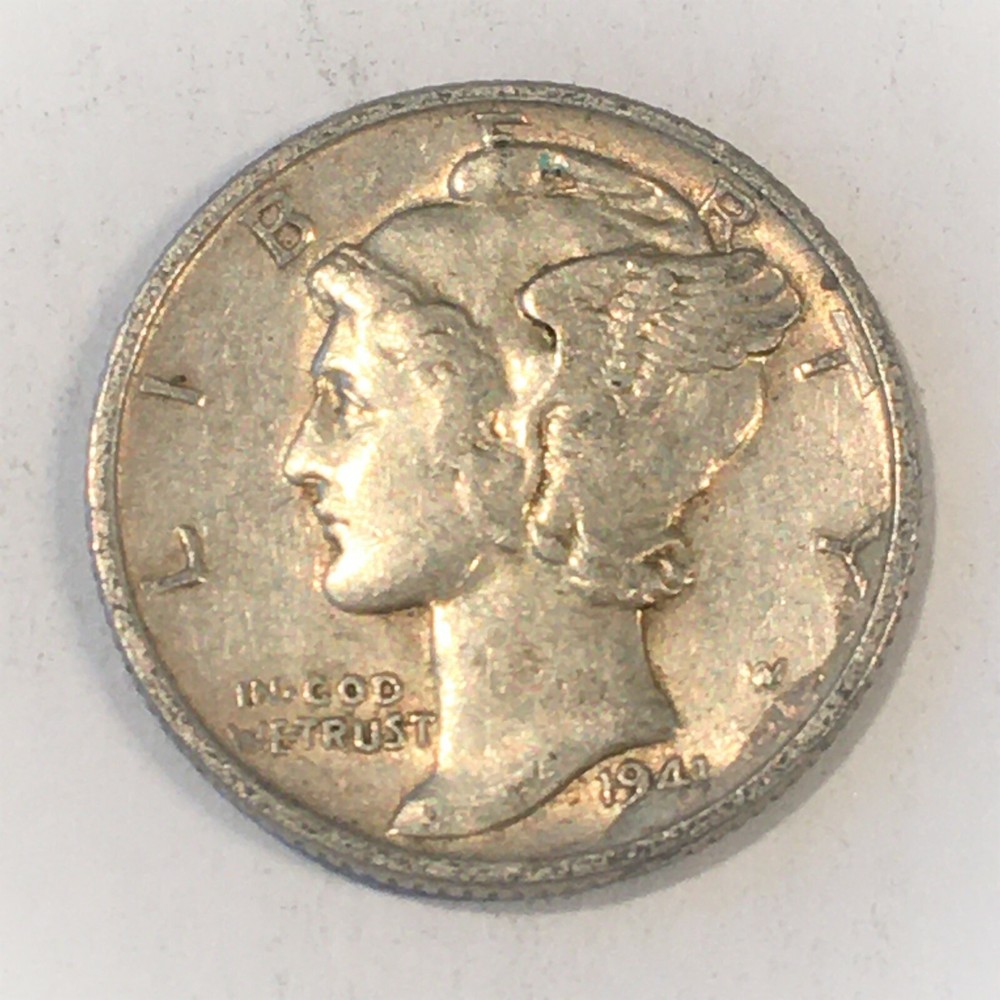 1941 Silver Mercury Dime - High Quality Scans #L750