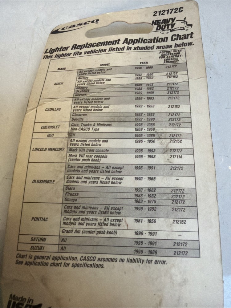 Casco Lighter Dash Panel Mount Well Lighter Replacement Heavy Duty 212172C