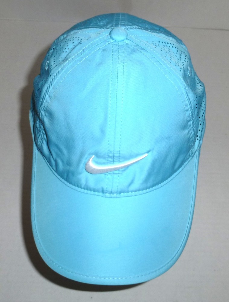 Nike Golf Hook & Loop Adjustable Vented Hat Light Blue HAS STAIN PLEASE READ