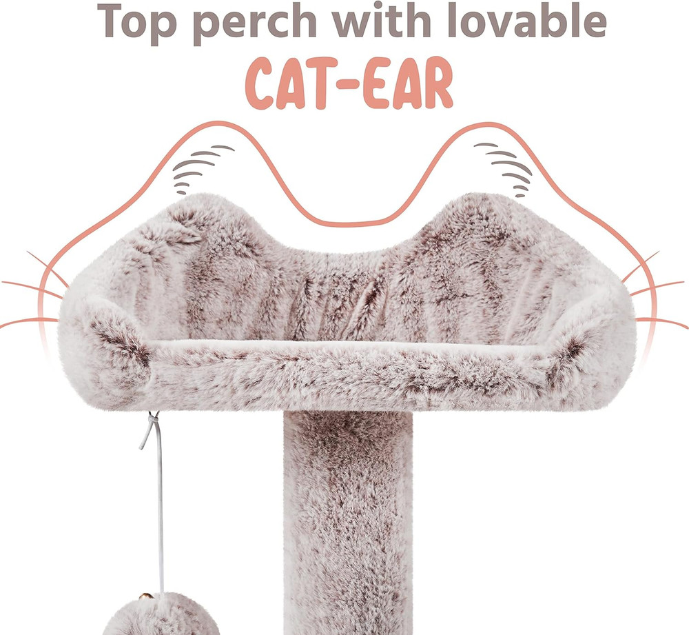 Deluxe 54" Cat Tree with Double Condo, Scratching Posts & Play Balls