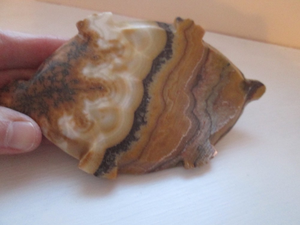 Solid Stone Turtle Figurine Hand Carved 6" Long