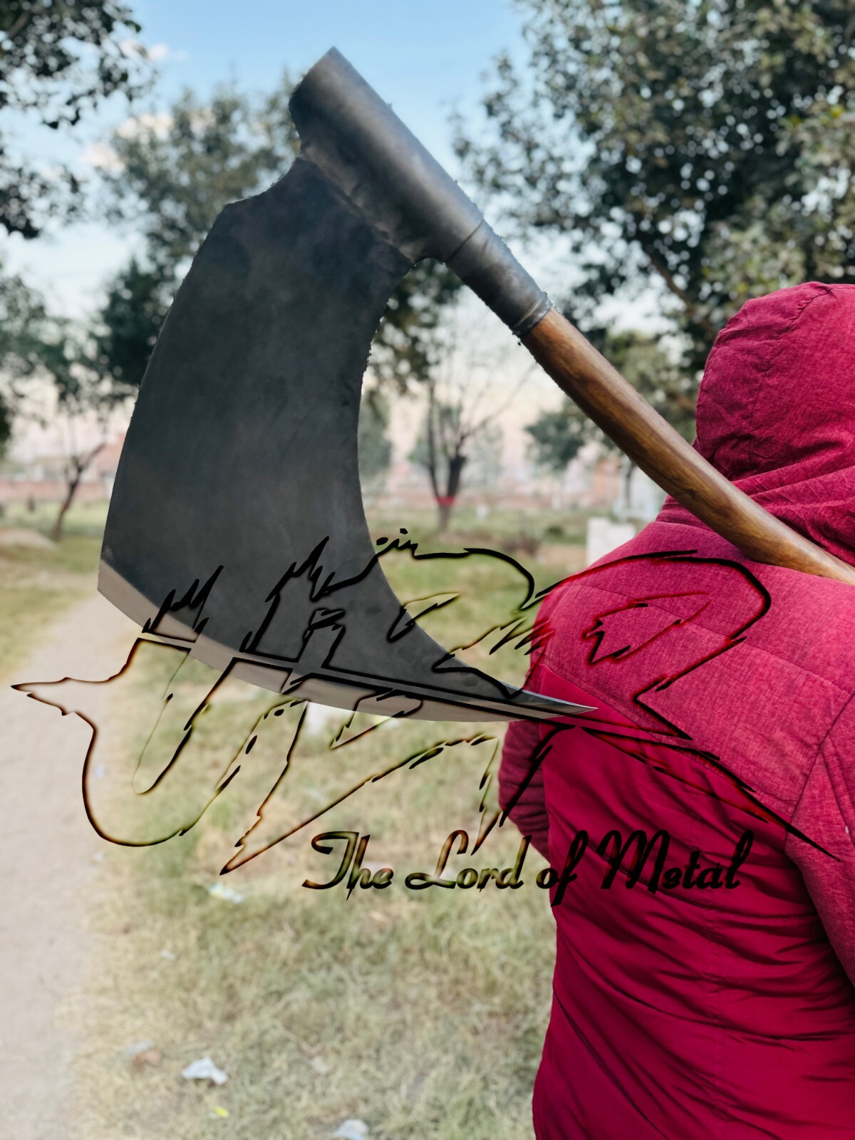 Death Dealer Axe CUSTOM Hand Forged With Leather Sheath