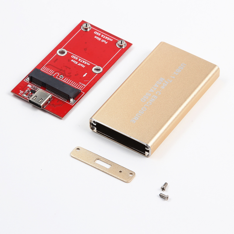 USB3.1 Type C to 50mm mSATA PCI-E Solid State Disk SSD Case Enclosure