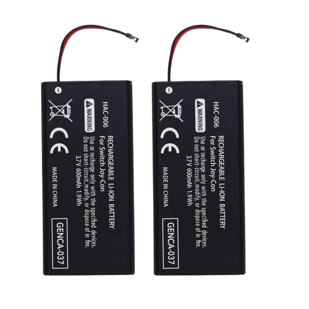 2Pack Rechargeable Battery for Nintendo Switch Joycon Controller 3.7V HAC-006