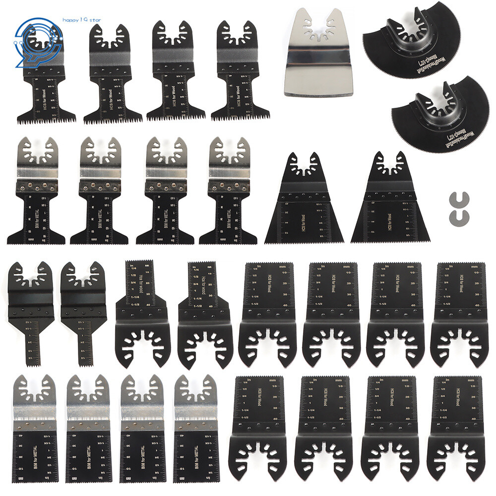 31Pcs Universal Wood Metal Drywall Oscillating Tool Saw Blade For Metal Wood