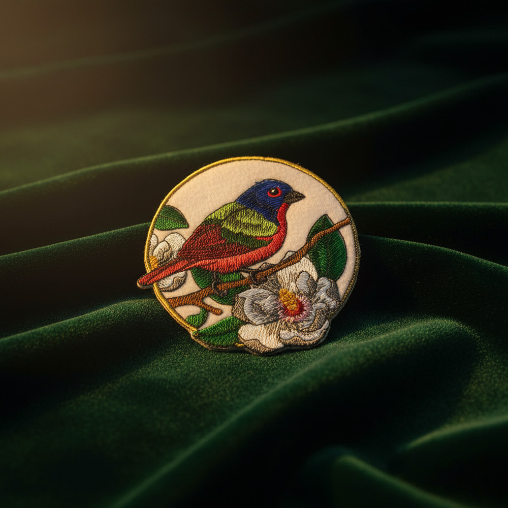 Painted Bunting Embroidered Patch