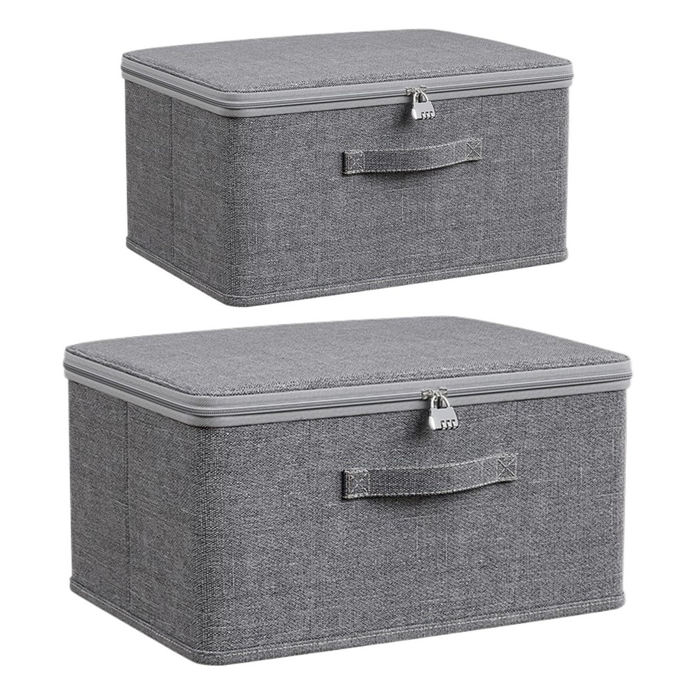 Storage Box With Lock Fabric Storage Lockable Organizer Box For Clothes