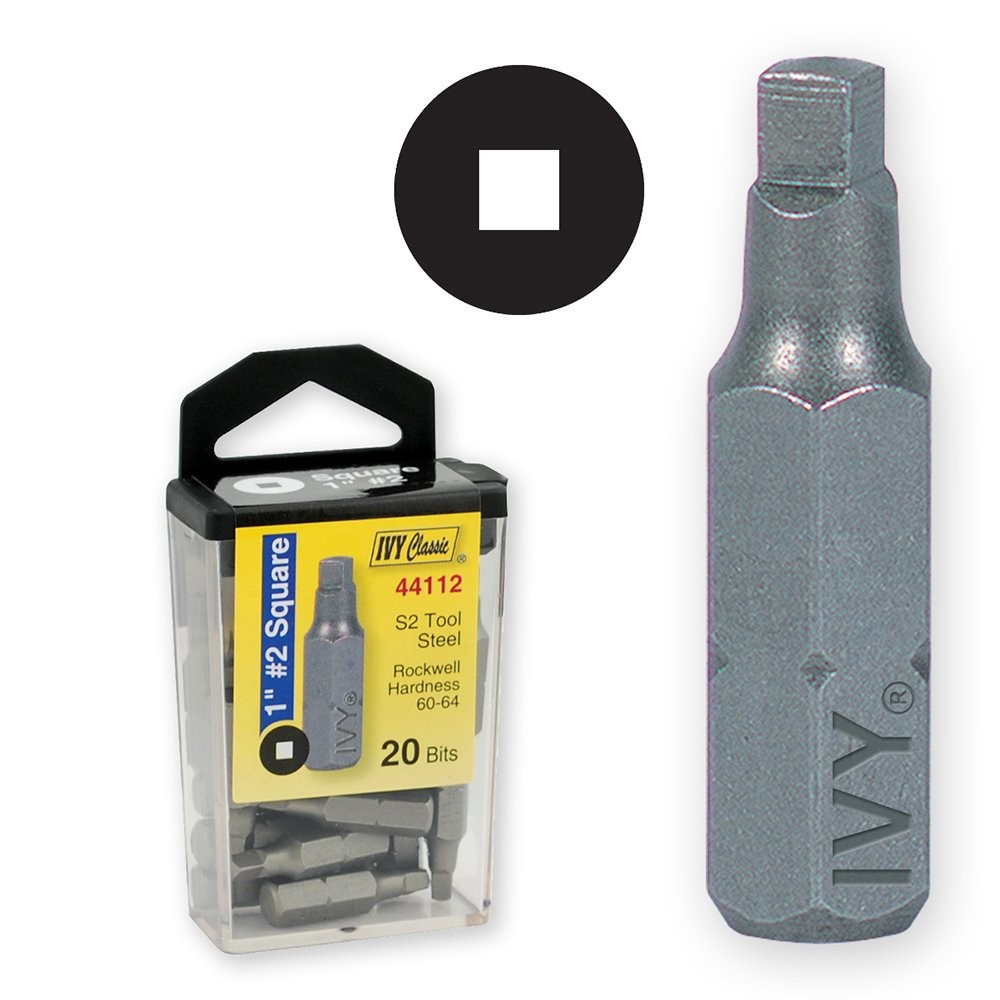IVY Classic 44112 Impact Plus 1" #2 Square Insert Bit, Bit