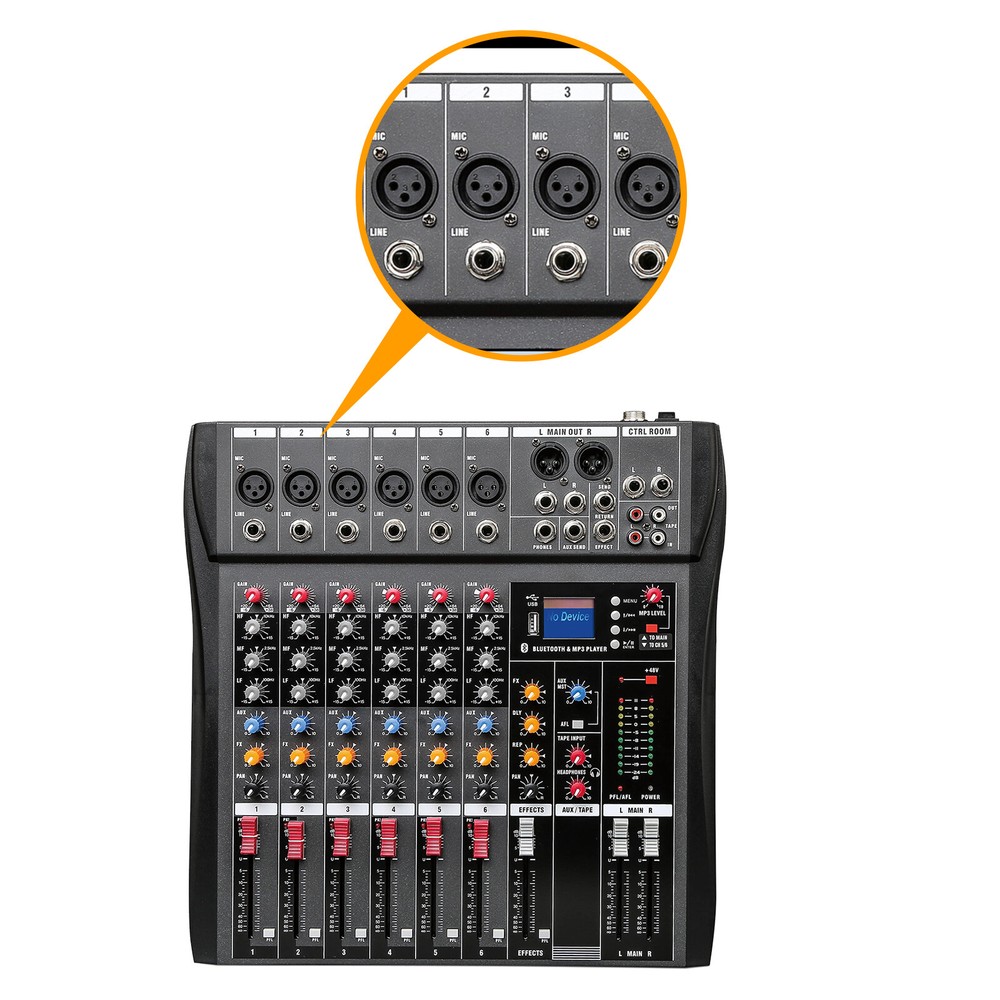 6/8/12/16 Channel Mixing Console Live Studio USB Bluetooth Professional Mixer
