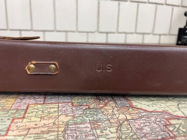 WWII US Army Engineer Map Reading Level With Leather Case 40s