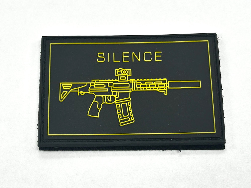 SHOT Show SilencerCo "SILENCE" custom PVC Morale Patch, Hook & Loop, NEW!