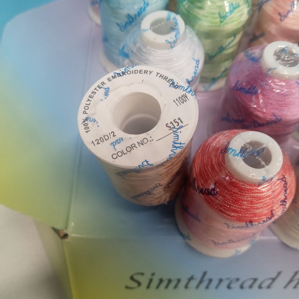 Simthreads 28 Variegated Colors Embroidery Machine Thread 1100 Yards Each