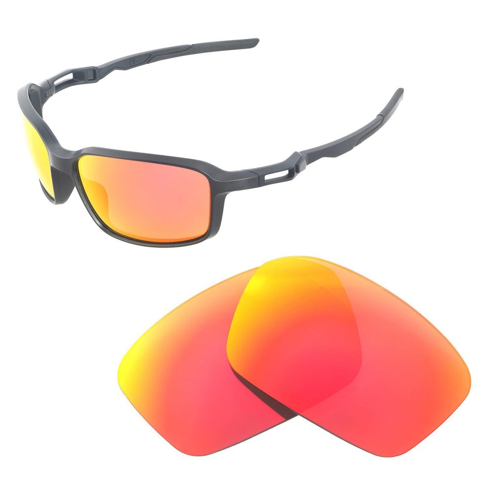 Walleva Fire Red Polarized Replacement Lenses For Oakley Siphon (OO9429)