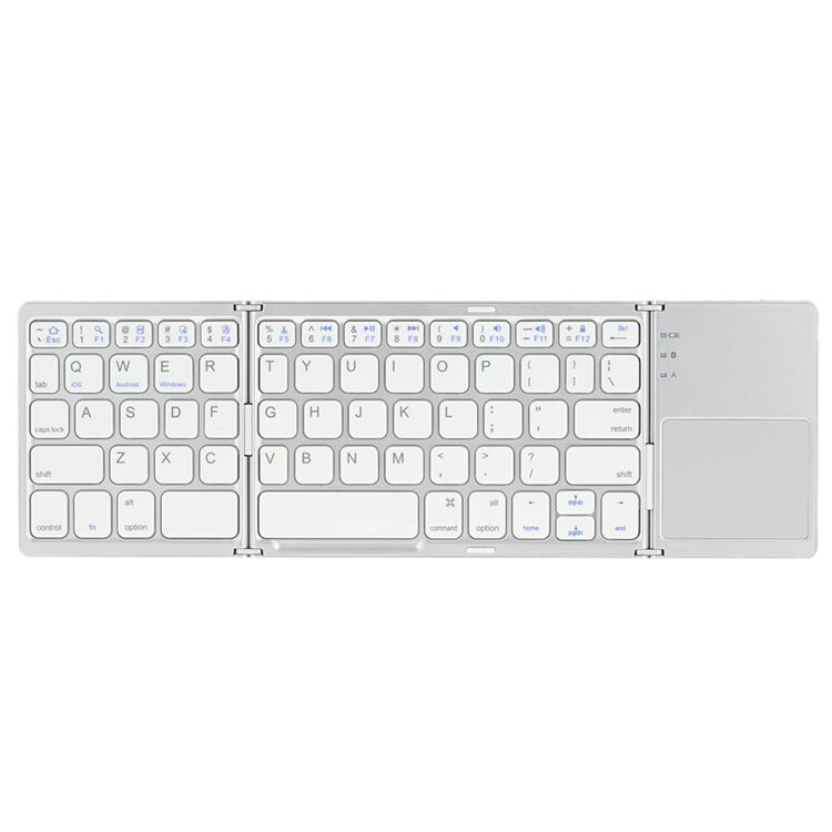 MOJO-HOME Bluetooth Wireless Folding Keyboard with Touchpad SILVER