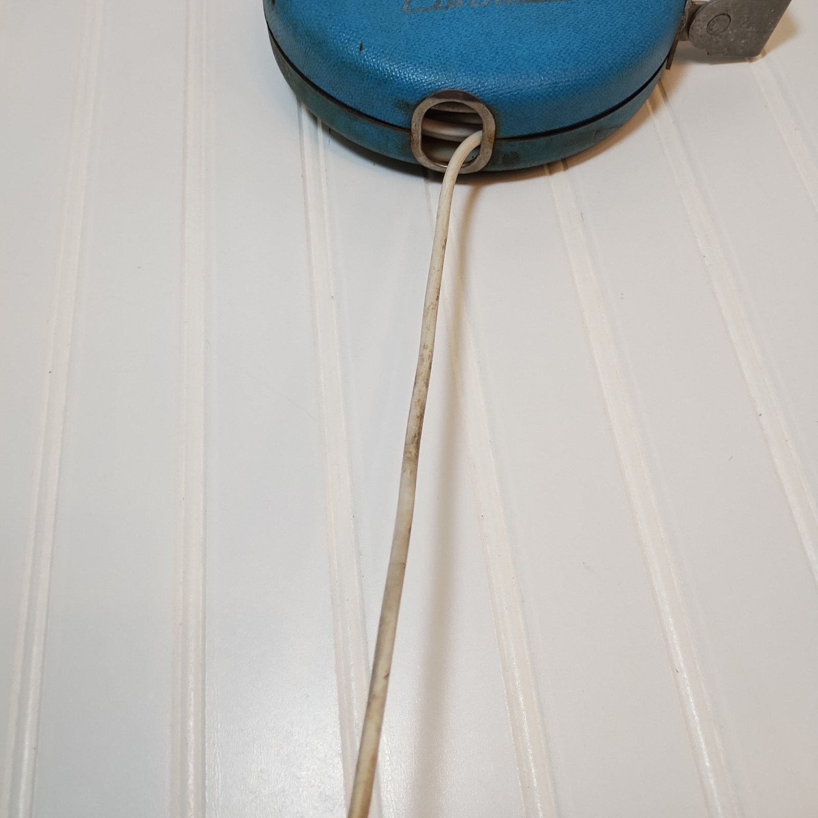 Vintage Cordomatic Automatic Retractable Clothesline Reel 40' Blue Tested