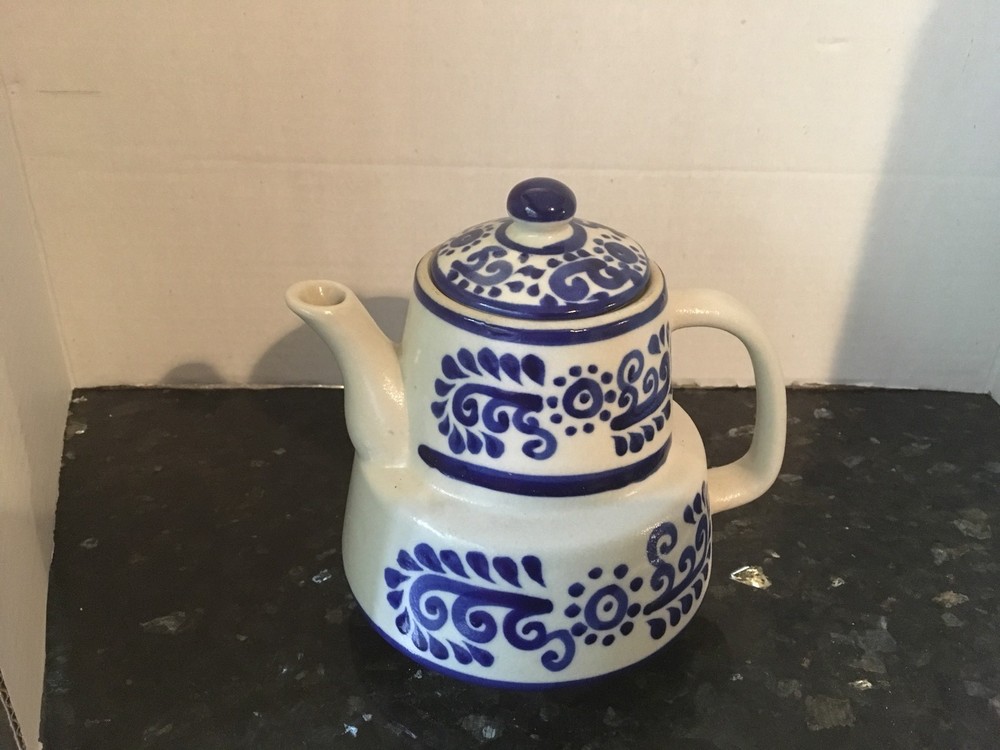 Cairem Pottery ? Stoneware Salt Glazed Teapot Blue & Grey