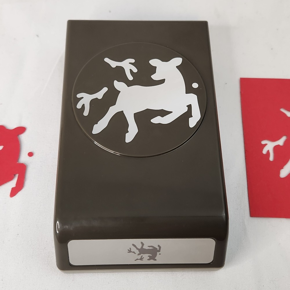 Stampin Up Flat Lock Down Punches DEER BUILDER punch Die Cut Spring Loaded Doe