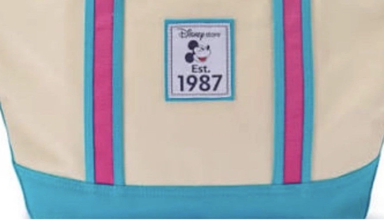 Exclusive Mickey Mouse Disney Store Est. 1987 Canvas Tote Large NEW pink blue