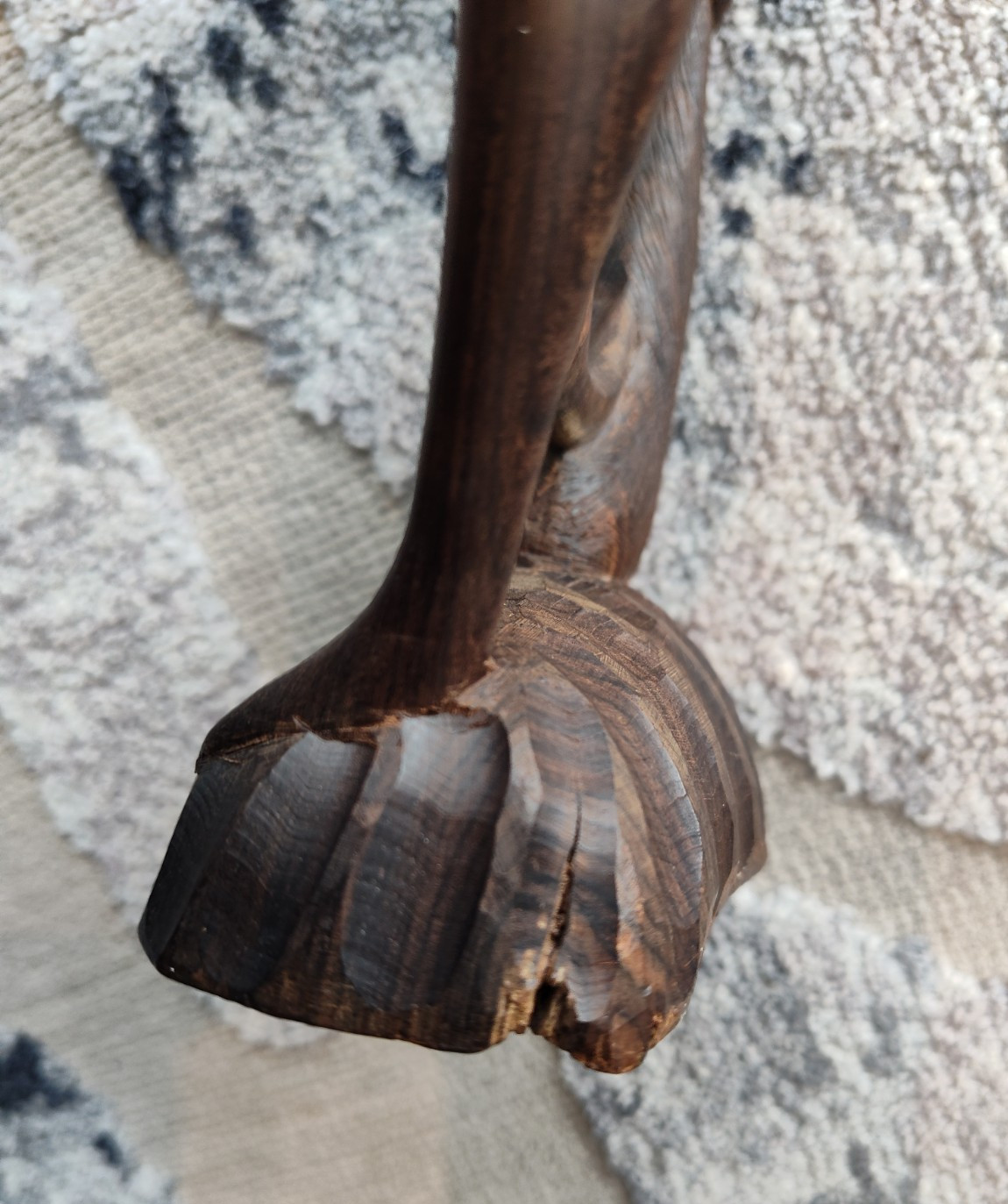 Hand Carved Ebony Wood Makonde "Tree of Life" Sculpture Intertwined Figures 17"