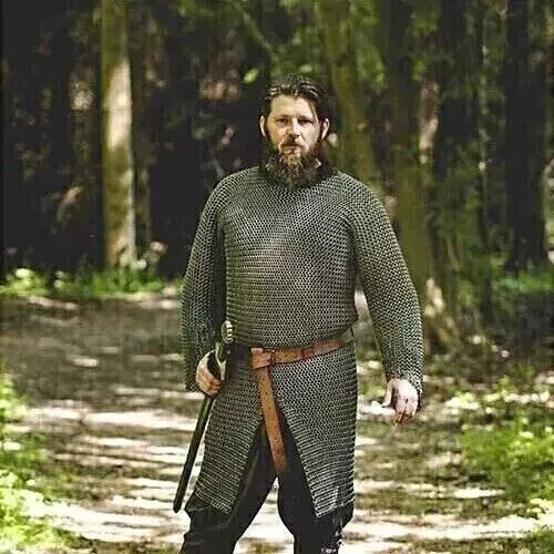 Chain Mail full sleeve, Flat Riveted With flat Washer Chainmail shirt,
