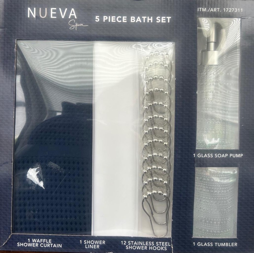 NIDB Nueva Spa 5 Piece Bath Set.  Blue