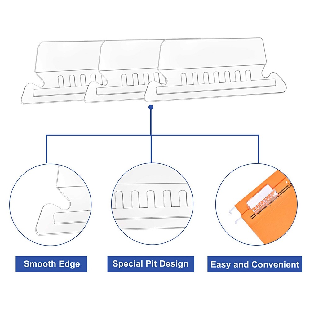 hupos File Folder Tabs, 100+200 Sets Hanging File Folder Tabs with Inserts fo...