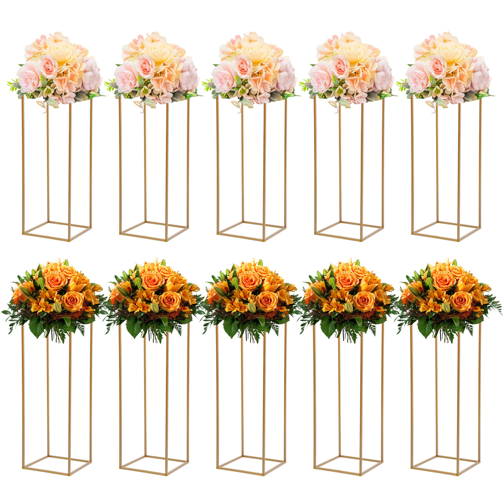 10PC 31.5 in Tall Gold Metal Flower Stand for Wedding Table Centerpieces GOOD
