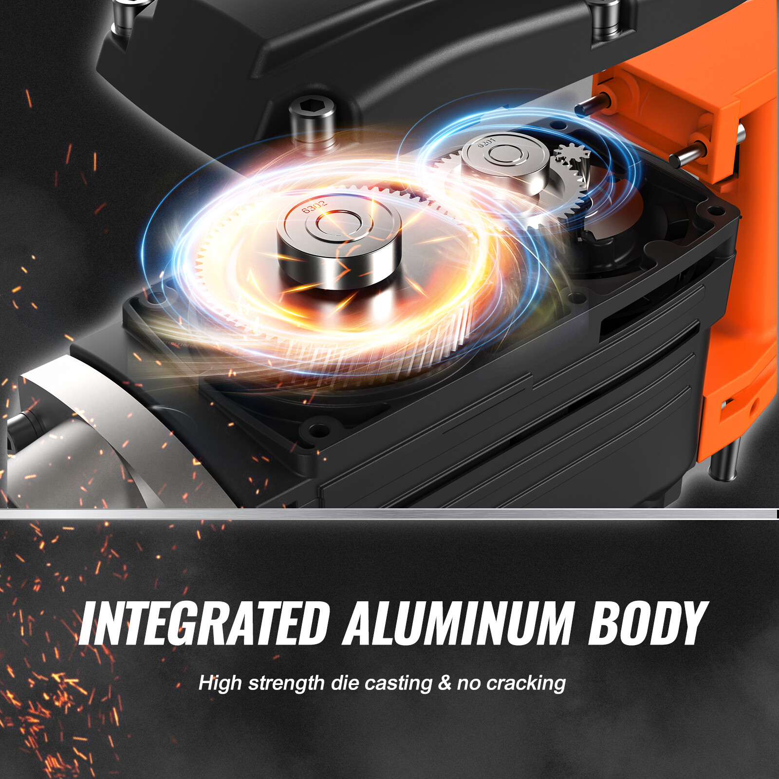 VEVOR Demolition Jack Hammer Concrete Breaker 2200W Hammer 6 Chisel Bits Black