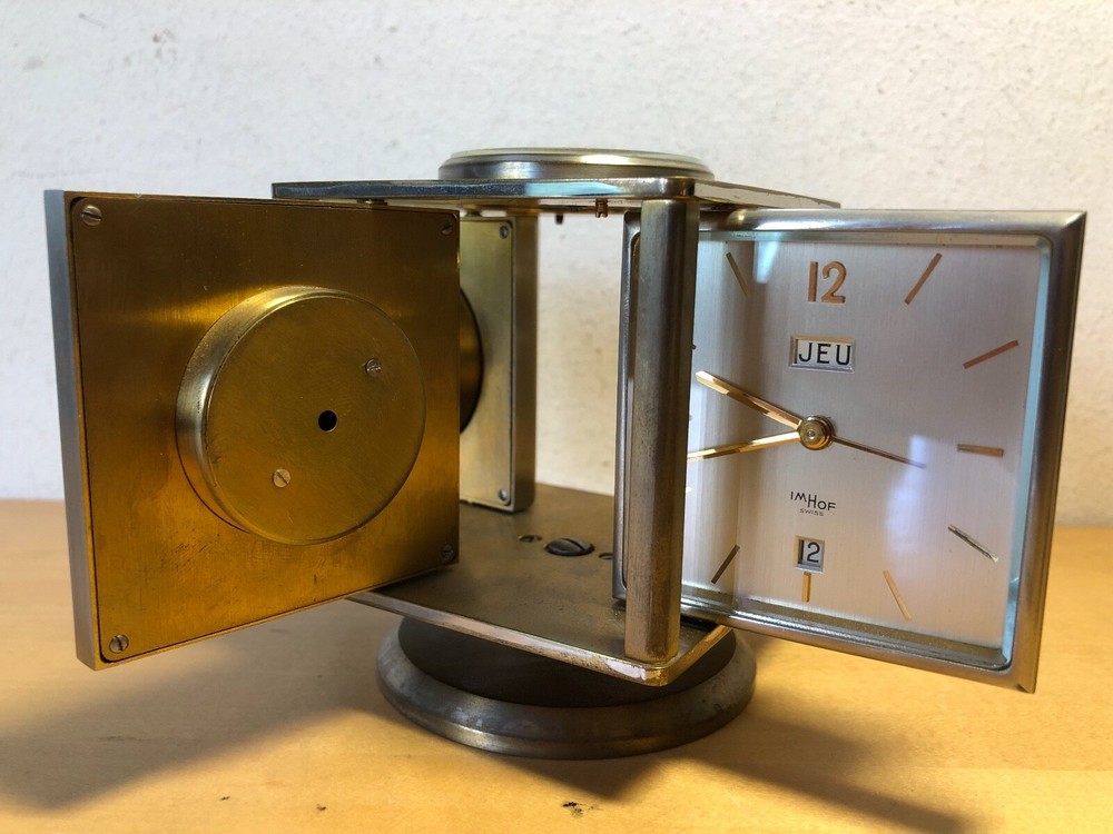 Used - Pendulette Imhof Table Clock Ref. 560/802 - Rare Vintage Table Clock
