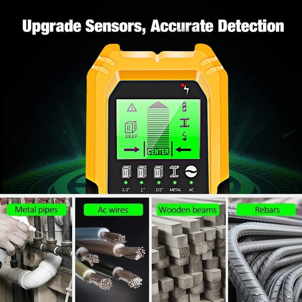 Stud Finder Wall Scanner 5 in 1 Multifunctional Upgraded Smart Yellow