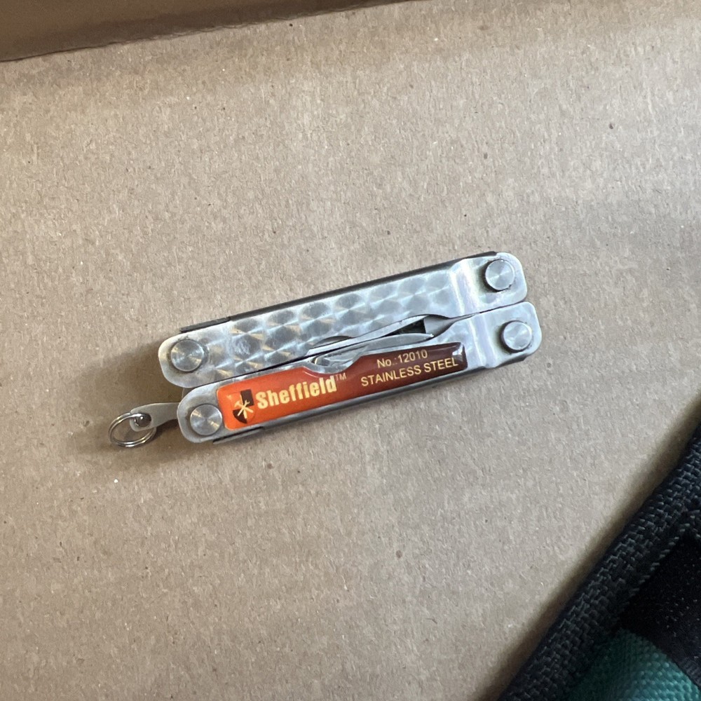 Sheffield Multi Tool pocket knife Flash Light Carrying Pouch Belt Loop