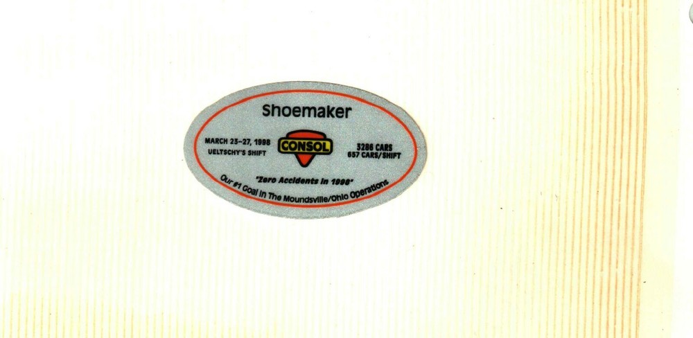 NICE SHOEMAKER CONSOL COAL CO. COAL MINING STICKERS # 716