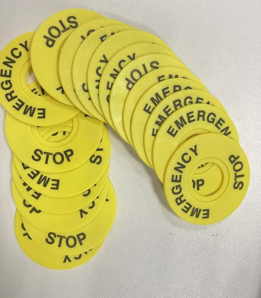 10PCS Emergency stop button switch 22mm label frame warning ring mark STOP 60mm