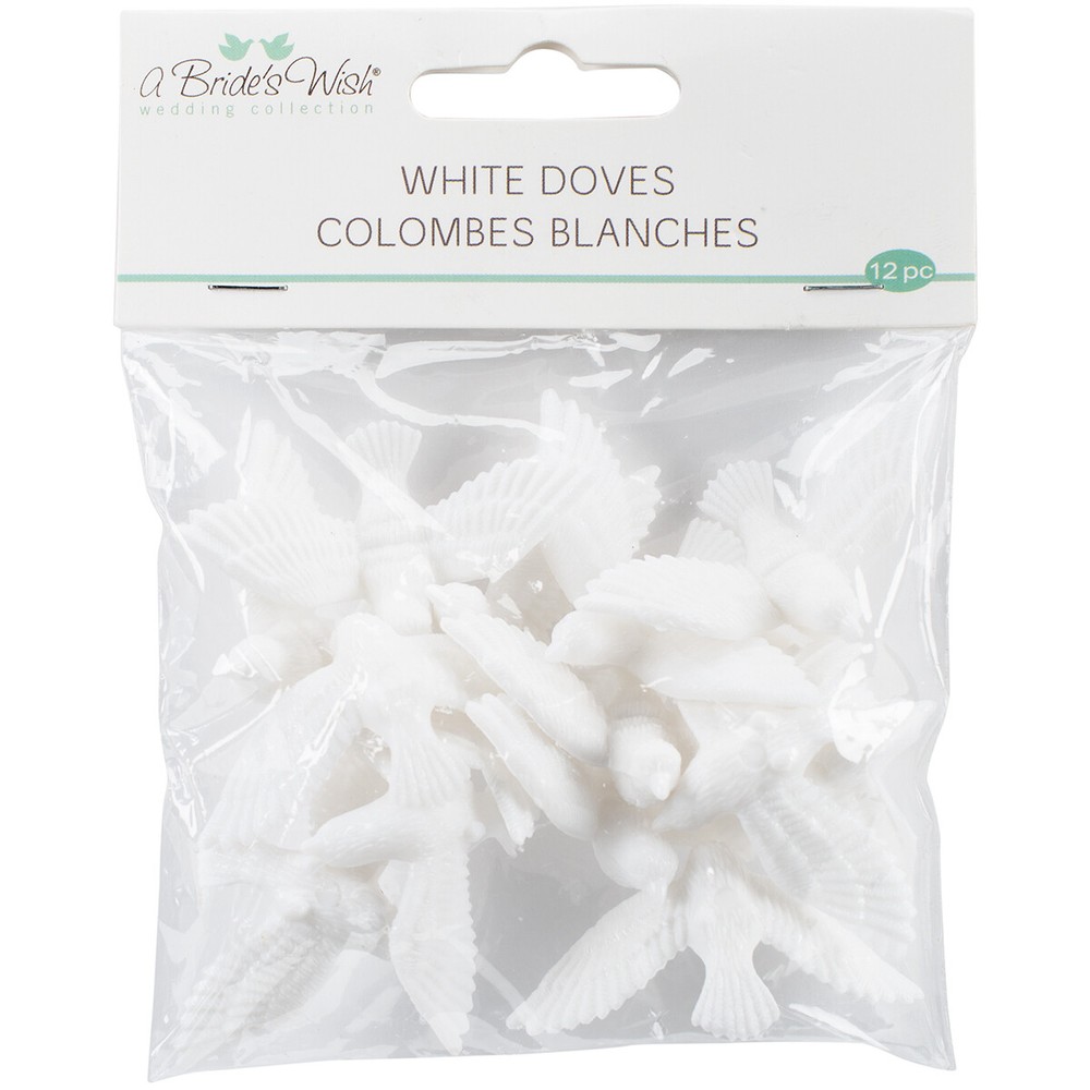 A Bride's Wish White Doves 2" 12/Pkg-