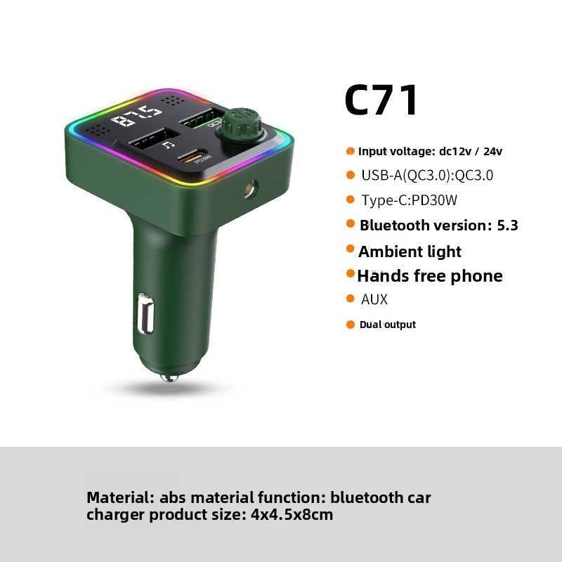 Dual USB Car Charger Fast Charging Bluetooth for iPhone Android Quick Charging